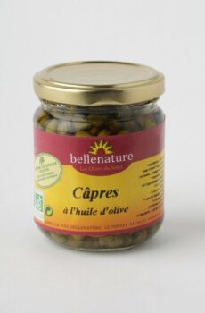 câpres à l'huile d'olive en bocal verre