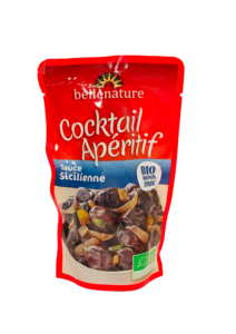 Cocktail olives apéritives bio sauce Sicilienne Bellenature sachet