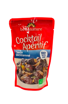 Cocktail olives apéritives bio sauce Sicilienne Bellenature sachet