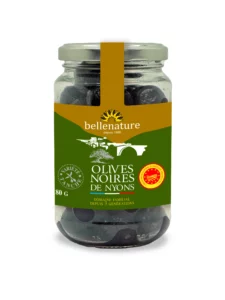 Olives noires entières nyons AOP bio Bellenature - Bocal
