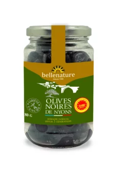 Olives noires entières nyons AOP bio Bellenature - Bocal